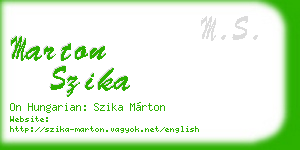 marton szika business card