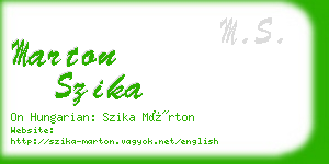 marton szika business card